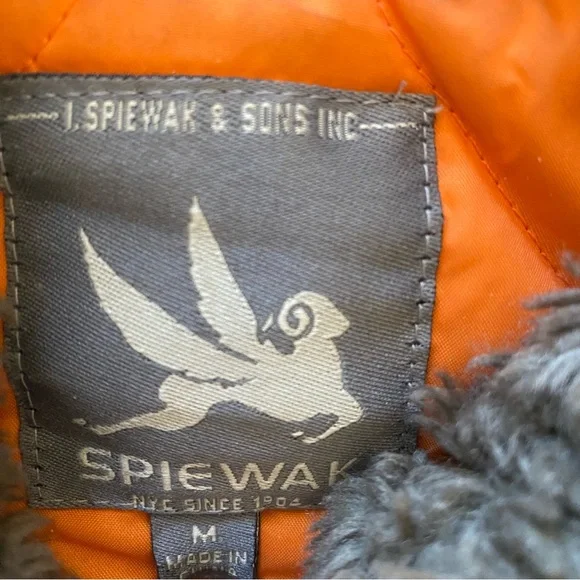 Spiewak Hooded Bomber Jacket Coat Faux Fur Medium - Picture 7 of 8